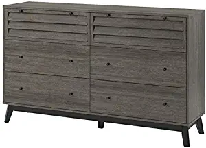 Ameriwood Home Vaughn 6 Drawer Dresser, Gray Oak