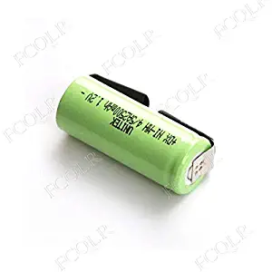 FCQLR Compatible for 2PCS 1.2V Rechargeable 4/5A Battery 2500mah 17430 4/5 A ni-mh nimh Cell with Welding tabs for Braun Oral-B Electric Toothbrush