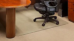 Premium Glass Office Chair Mat - Vitrazza (46" x 60") Super-Strong Hardwood and Carpet Protectors with Scratch-Resistant, Dent-Proof Surface | Chiaro - Standard Clear