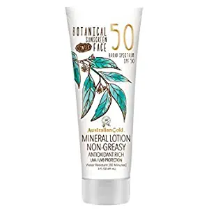 2 pack of Australian Gold Botanical Sunscreen SPF 50 Tinted Face Mineral Lotion 3.0 oz.