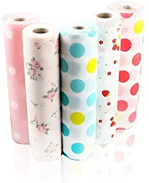 Kuke Beautiful Dot Pattern Non-Adhesive Shelf Paper Drawer Liner Sets