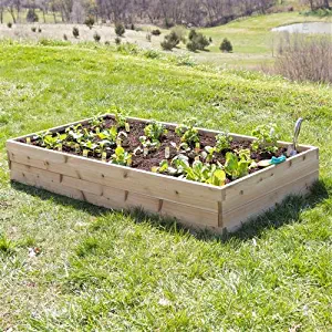 Cedar Wood 6-Ft x 3-Ft Raised Garden Bed Planter Box Frame - Made in USA Bed Garden Raised Planter Flower Box CHOOSEandBUY