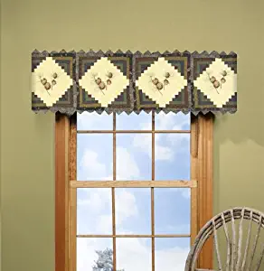 Valance - Barn Raising Pine Cone by Donna Sharp - Lodge Decorative Window Treatment with Pine Cone Pattern