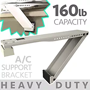 Universal Window Air Conditioner Bracket - 1pc Heavy-Duty Window AC Support - Support Air Conditioner Up to 170 lbs. - For 12000 BTU AC to 20000 BTU AC Units (HD 1PC ACB) (1, HEAVY DUTY- ONE ARM)