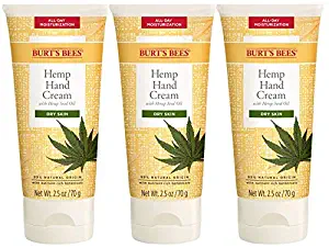 Burt’s Bees Hemp Hand Cream with Hemp Seed Oil for Dry Skin, 2.5 Ounces (Packaging May Vary), 3 Pack