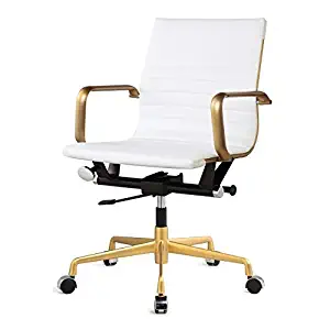 Meelano 348-GD-WHI 348-GD-WHI-N Office Chair, One Size, Gold/White