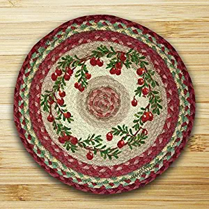 Earth Rugs BR &Nameinternal CH-390 Cranberries Set of 4 15.5" Round Printed Chairpads