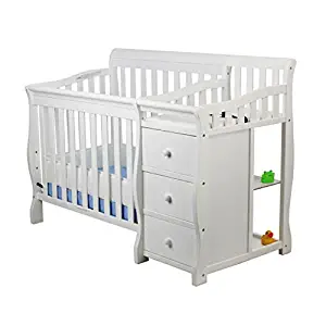 Dream On Me Jayden 4-in-1 Mini Convertible Crib And Changer, White