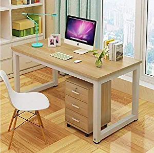 Computer Desk 47",Modern Simple Style PC Table Writing Desk withWorkstation Office Desk Walnut with White Leg