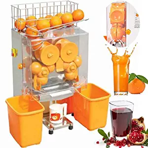 VEVOR Electric Juicer Commercial Orange Squeezer Machine Stainless Steel, 40-80mm/22-30 Per Minute, Plastic Tank