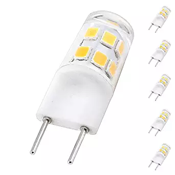 Bonlux G8 Bi-pin LED Bulb 2 Watts 120V Daylight 6000K 20W Equivalent T4 G8 Base Halogen LED Replacement Bulb for Under-Cabinet Accent Puck Light Desk Lamp Lighting (Pack-5)