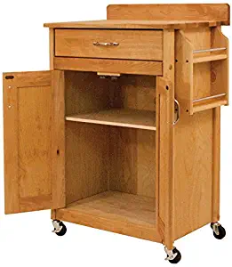 Catskill Craftsmen Deluxe Butcher Block Cart with Flat Panels and Backsplash