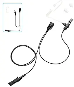Single Wire Earpiece with Reinforced Cable for Motorola Radio XPR3300 XPR3500 XPR3300e XPR3500e XPR 3300 3500 3300e 3500e Series, Acoustic Tube Ear Piece, Long Life Design, Compact PTT/Mic