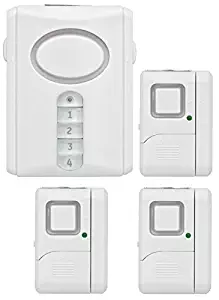 GE Personal Security Alarm Kit, Includes Deluxe Door Alarm with Keypad Activation and Window/Door Alarms, Easy Installation, DIY Home Protection, Burglar Alert, Magnetic Sensor, Off/Chime/Alarm, 51107