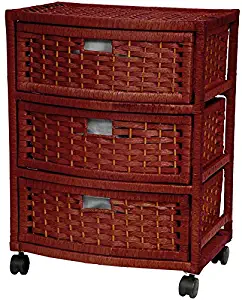 Oriental Furniture 23" Natural Fiber Chest of Drawers - Mahogany