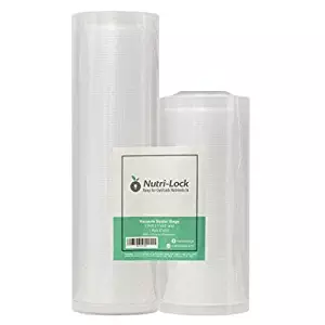 Nutri-Lock Vacuum Sealer Bags. 2 Rolls 11x50 and 8x50. Commercial Grade Bag Rolls for FoodSaver and Sous Vide (Renewed)