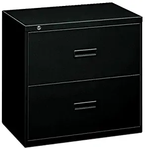 HON Filing Cabinet - 400 Series Two-Drawer Lateral File Cabinet, 36" w x 19.25" d x 28.38" h, Black (434LP)