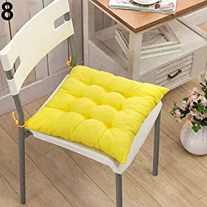 lightclub Soft Polka Dot Solid Seat Pad Travel Home Office Decor Tie On Chair Cushion #1-Yellow Dumpy GridChair Pad Cushion Decor