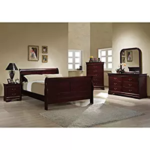 Louis Philippe 2-drawer Nightstand Red Brown