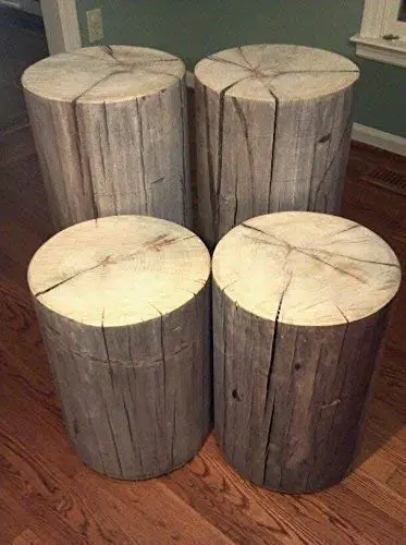 Rustic Weathered Gray Poplar Stump Table ~ Bedside Table Sofa Table Bar Stool Stump Stool - 7-8" diameter Custom Heights Available - 8"-17" Tall