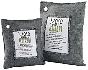 MOSO NATURAL Air Purifying Bag. Bamboo Charcoal Air Freshener, Deodorizer, Odor Eliminator, Odor Absorber for Cars and Home. 200g 500g Charcoal Color