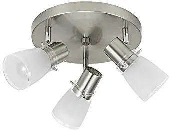 allen + roth allen + roth 3-Light 10-in Brushed Steel Dimmable Standard Flush Mount Fixed Track Light Kit