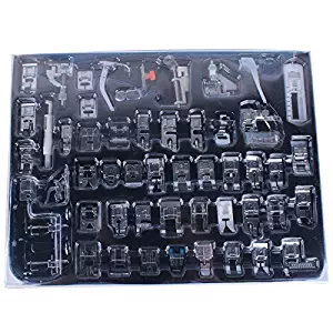 eoocvt Professional Domestic 52pcs Sewing Machine Presser Feet Set for Brother, Babylock, Singer, Janome, Elna, Toyota, New Home, Simplicity, Necchi, Kenmore, and White Low Shank Sewing Machines