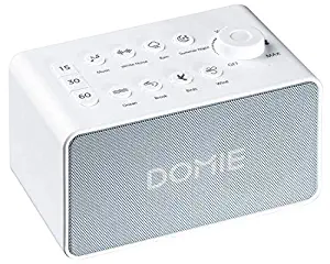 Portable White Noise Machine for Sleeping with Battery, 8 Sound Modes, Built-in Timer, Domie Sleep Therapy Machine for Home, Travel, Office