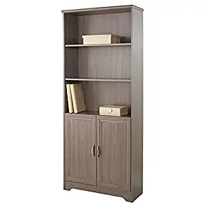 Realspace Magellan Collection 5-Shelf Bookcase With Doors, Gray Item # 572831