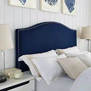 Better Homes and Gardens WM31205 Grayson Linen Headboard with Nailheads, Navy Color, King Size