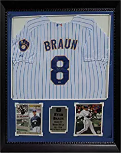 Ryan Braun Milwaukee Brewers Autographed Jersey Matted in a Premium"30x34" Frame