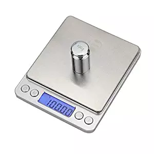 Digital Kitchen Food Jewelry Coffee Scale M Brand with Balancing Weight, LCD Display, Backlight, Power Saving for Cooking Baking 0.01g Accuracy 500g with Trays Batteries