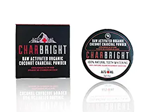 CHARBRIGHT Organic Activated Charcoal Teeth Whitening Powder With Coconut By ALPS MD | 100% Food-Grade Raw Charcoal For Better Oral & Dental Hygiene | Charcoal Powder For Teeth & Gums [Flavorless]