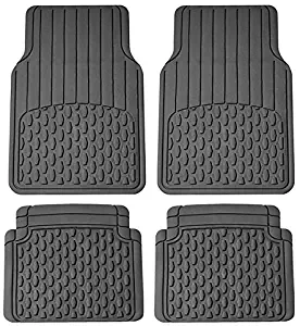 FH Group F11308 All Weather Vinyl Floor Mats (Full Set Trimmable Custom Fit), Gray Color