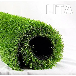 LITA 7ft x 13ft Realistic Deluxe Artificial Grass Synthetic Thick Lawn Turf Carpet Perfect for Indoor/Outdoor Landscape, 7'X13', Green