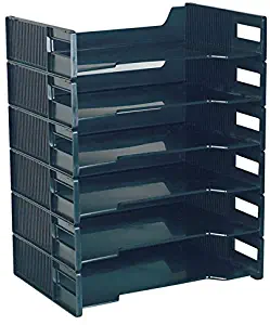 Innovative Storage Designs Stackable Letter Trays, Black, Pack of 6