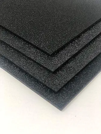 ABS Black Plastic Sheet 1/16" x 24" x 48” Textured 1 Side Vacuum Forming (Pack of 4)