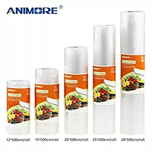 ANIMORE Kitchen Food Vacuum Bag Plastic Storage Bags For Vacuum Sealer Food Fresh Long Keeping 12+15+20+25+28cm*500cm 5Rolls/Lot