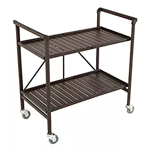 Cosco Indoor/Outdoor Serving Cart, Folding, Brown