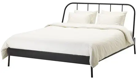 Ikea Bed frame, gray, Lönset Queen size, without mattress 19204.172329.2222