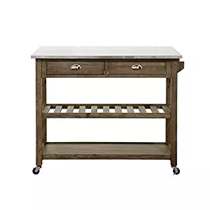 Boraam 12508 Wood & Stainless Steel Drop Leaf Kitchen Cart, One Size