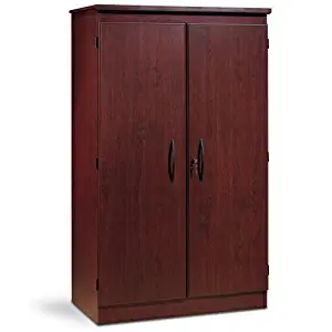 South Shore Tall 2-Door Storage Cabinet with Adjustable Shelves, Royal Cherry