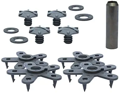 Eagle Klaw - Floor Mat Clips Set of Anti-Slip Fixing Retainers for Car Mats - Made in USA - Grey - Pack of 4 for 2 Mats + 3/8" Cutter