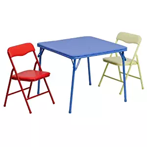 Flash Furniture Kids Colorful 3 Piece Folding Table and Chair Set