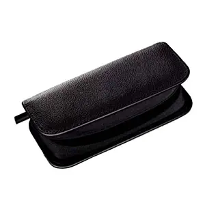 Braun Premium Leather Zippered Pouch for Shavers (Black)