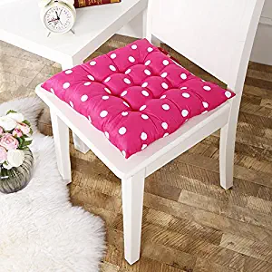 Voberry Soft Home Office Square Cotton Polka Dot Seat Cushion Buttocks Chair Cushion Pads (Hot Pink)