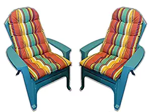 RSH Décor Set of 2 Outdoor Tufted Adirondack Chair Cushion - Bright Colorful Stripe