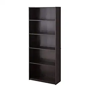 Mainstay` Wood 5-Shelf Bookcase in Espresso