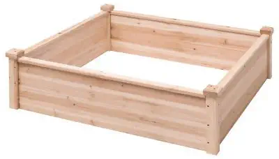 Allblessings Wooden Garden Bed Vegetable Flower Raised Square Planter Kit Outdoor Patio