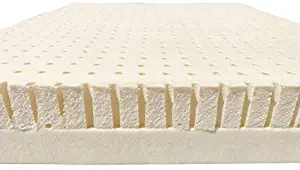 OrganicTextiles Organic Latex Mattress Topper, Dual Firmness: Two Sides of Comfort - Soft Side and Firm Side, Organic Cotton Cover Protector Included for Extended Durability, Queen Size 3"